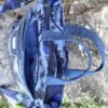 Sac bleu roi poche patchwork jean