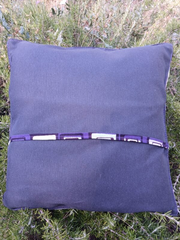 Housse coussin Dog Français violet et parme