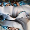 Sac de yoga / bleu et saumon Grand modèle