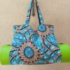 Sac de yoga / bleu et saumon Grand modèle