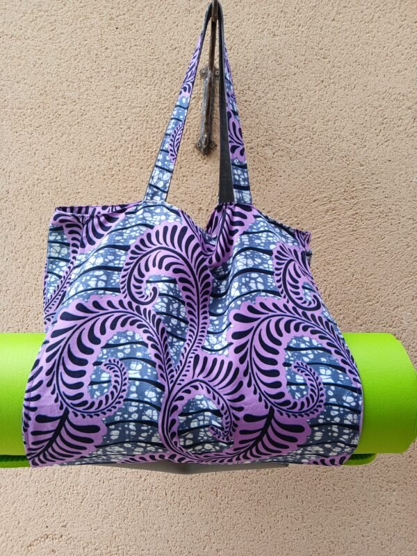 Sac de yoga / parme et gris Grand modèle