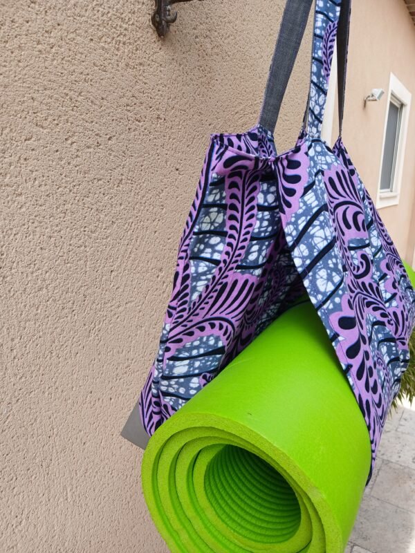 Sac de yoga / parme et gris Grand modèle