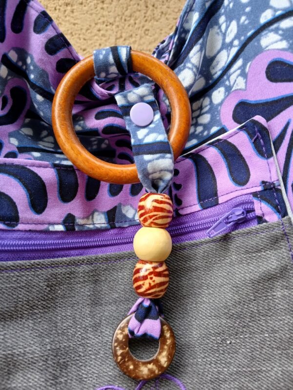 Sac de yoga / parme et gris Grand modèle