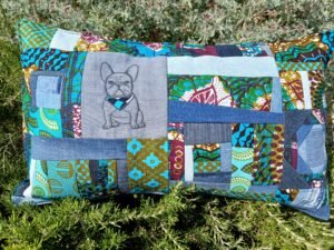 Housse coussin Dog Français vert