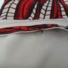 Portefeuille multi poches beige et rouge