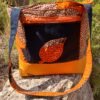 Sac poche brodée feuille