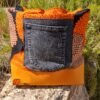 Sac poche brodée feuille