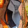 Sac poche brodée feuille