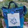 Sac poche brodée Chat