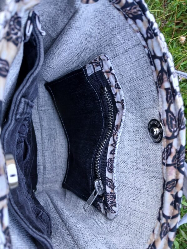 Sac gris poche patchwork 2
