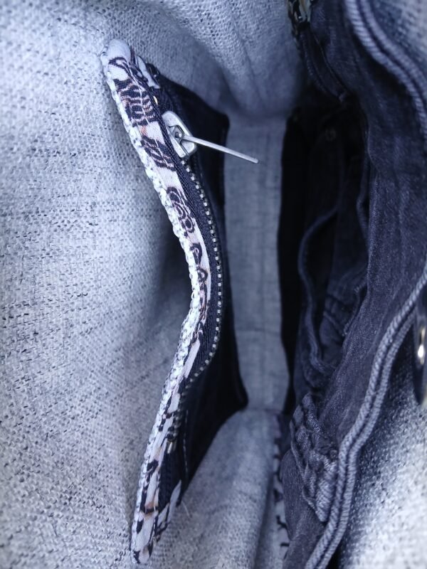 Sac gris poche patchwork 2