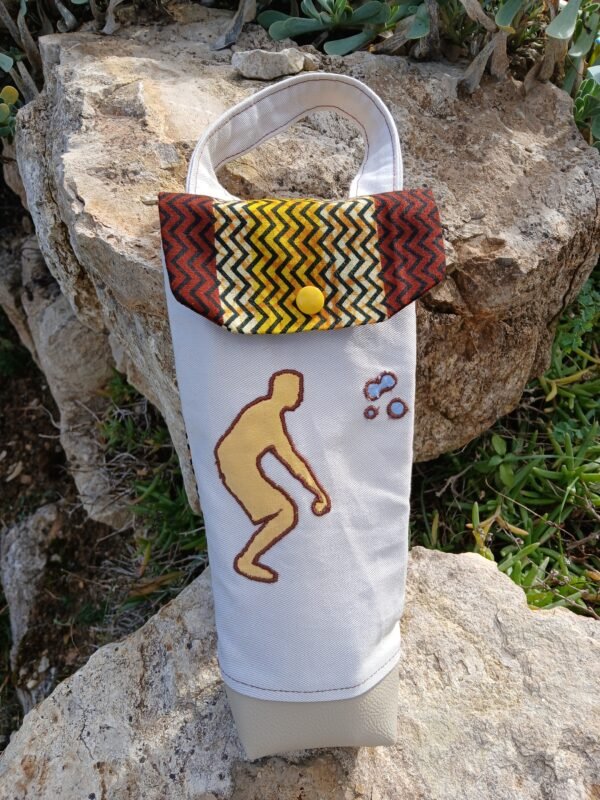 Sac pétanque brun et jaune