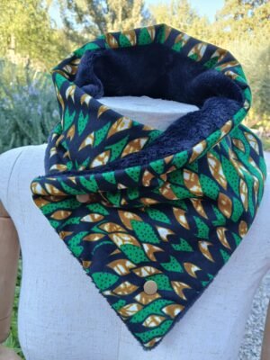 Cache cou vert sapin et brun