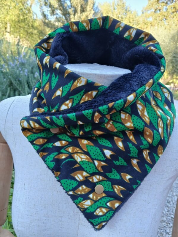 Cache cou vert sapin et brun