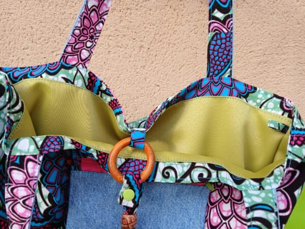 Sac de yoga / sport vert, rose et bleu Petit modèle