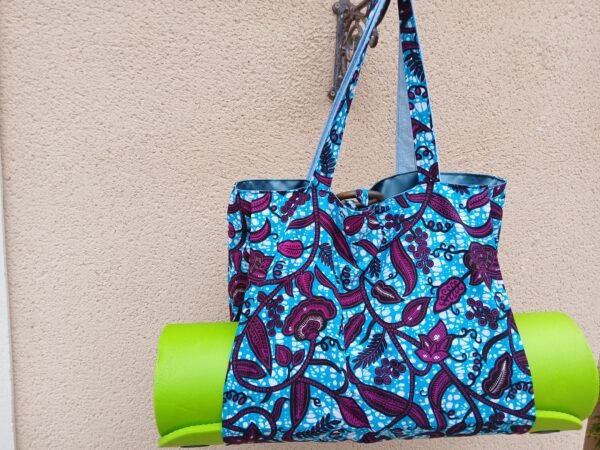 Sac de yoga / parme et gris Grand modèle