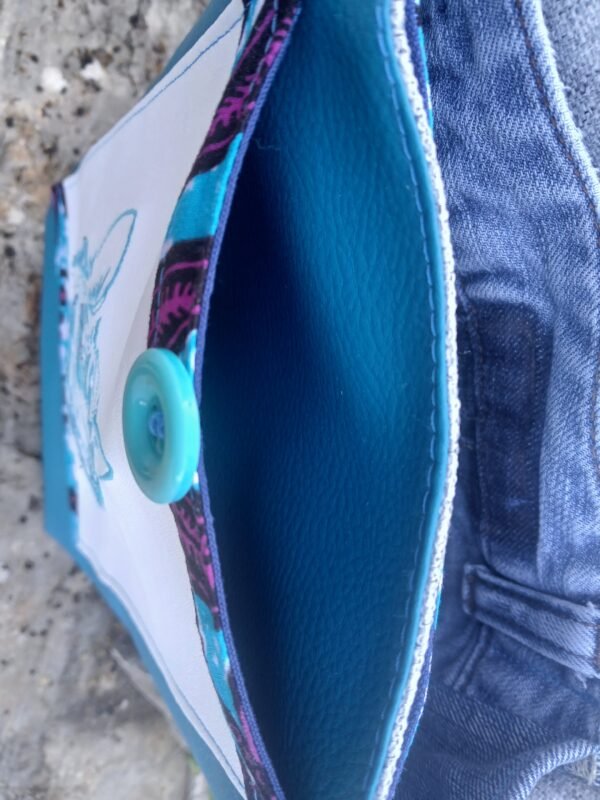 Sac Bandoulière multipoches chat bleu