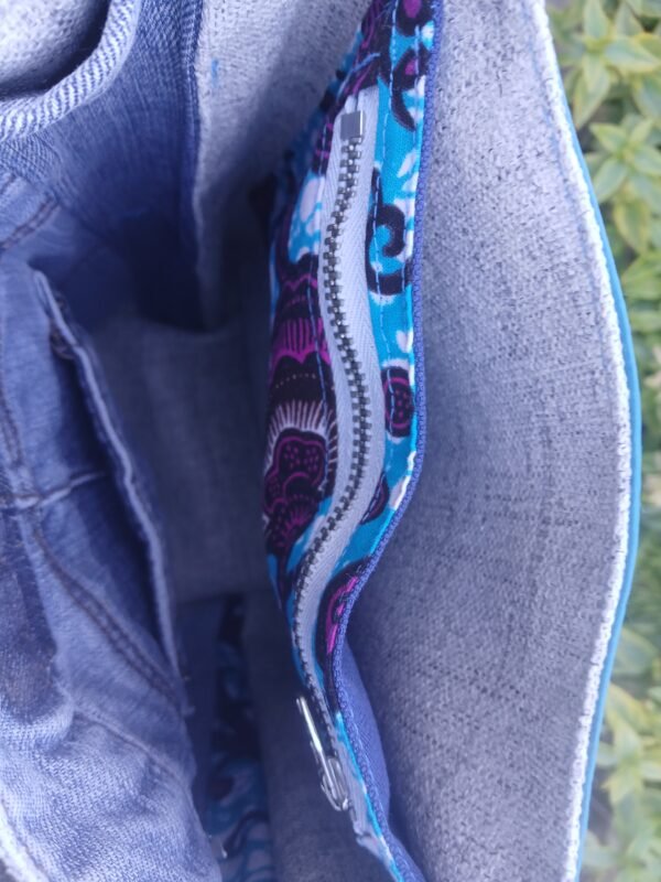 Sac Bandoulière multipoches chat bleu