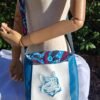 Sac Bandoulière multipoches chat bleu