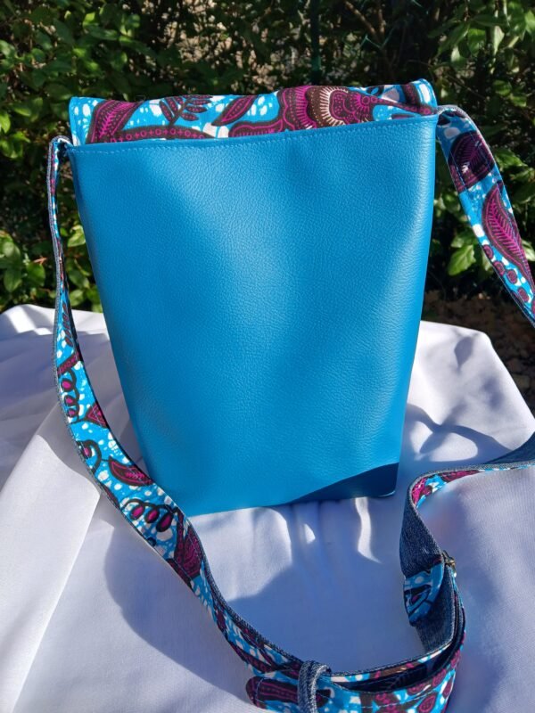 Sac Bandoulière multipoches chat bleu