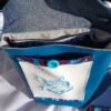 Sac Bandoulière multipoches chat bleu