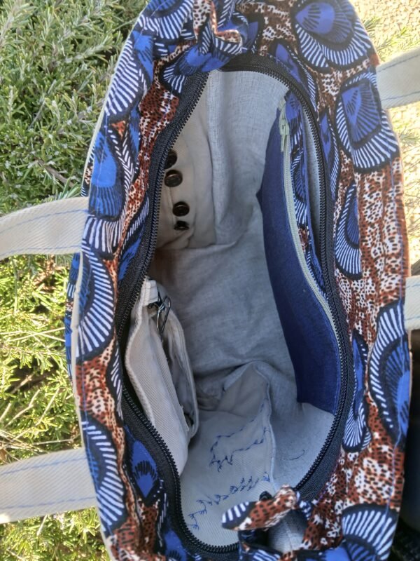 Sac poche patchwork vinyle marin brun