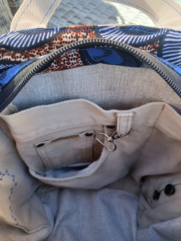 Sac poche patchwork vinyle marin brun