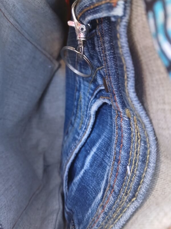 Sac tweed poche patchwork