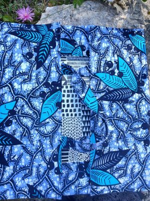 Porte tarte bleu, turquoise et noir