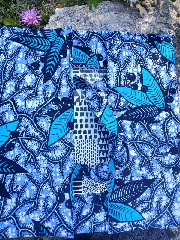 Porte tarte bleu, turquoise et noir